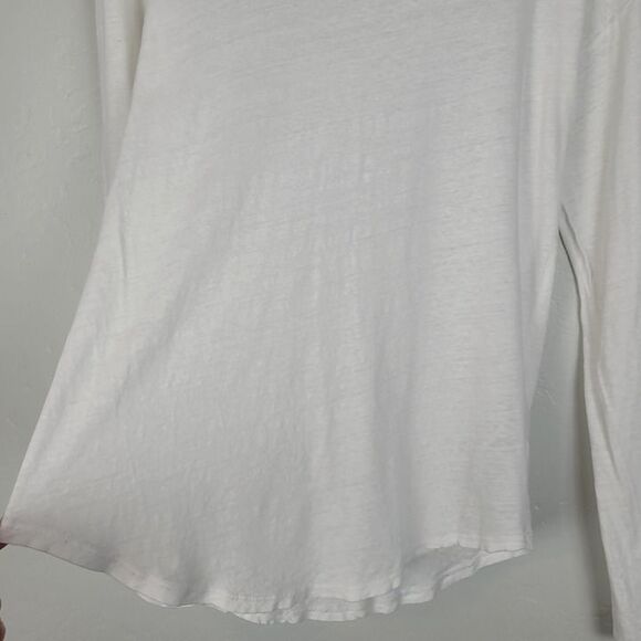J. Crew Size M Long Sleeve Shirt Linen Cotton Lightweight Minimalist White - Picture 3 of 12